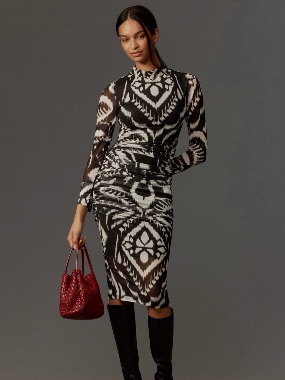 Farm Rio Pineapple Ikat Tulle Midi Dress